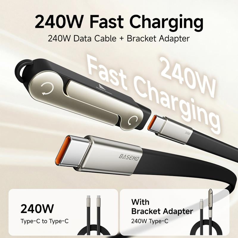 🔥240W 2-in-1 Detachable Invisible Stand Fast Charging Cable🔥