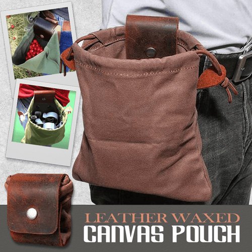 Leather & Waxed Canvas Pouch