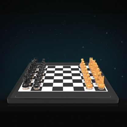 Advanced robotic chessboard with wooden chess pieces